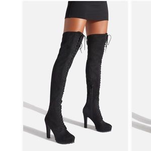 New Thigh High Lace Up Boot, Sz 9.5